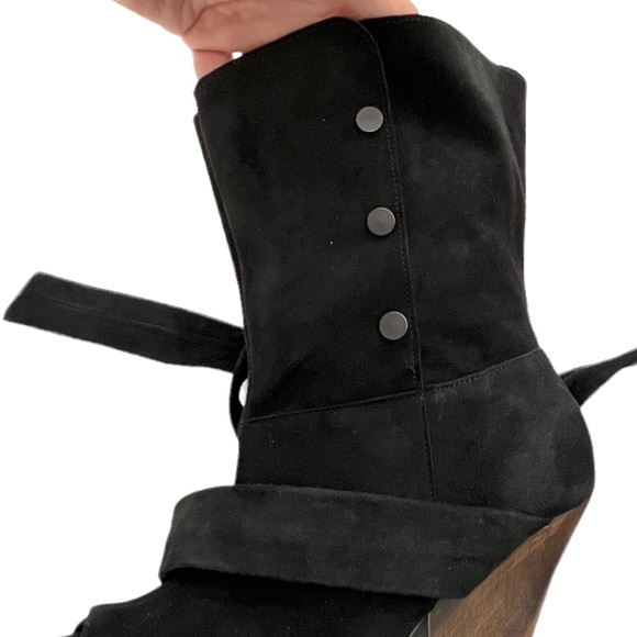 IRO Suede Peep Toe Booties Wrap Strap - Picture 2 of 16